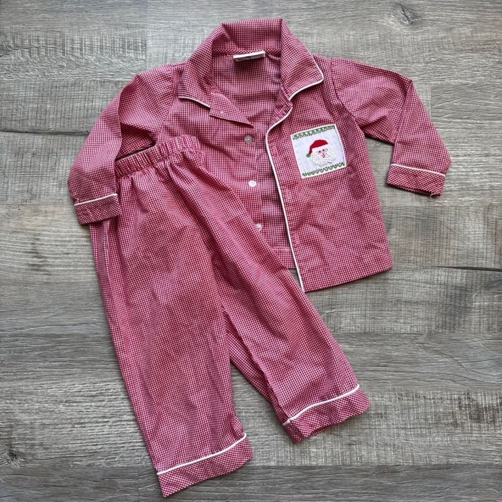 Smocked Auctions Santa Christmas Pajamas